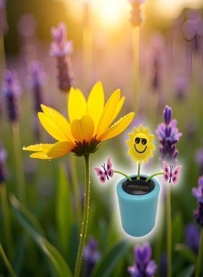 Tnyvm Cute Solar Dancing Flowers Swinging Sunflower Insect Flip Flap Flowers Eco-Friendly Solar Power Bobblehead Dancing Flowers for Solar Power Kits Car Home Decoration, Solar Power Kits - Image 4
